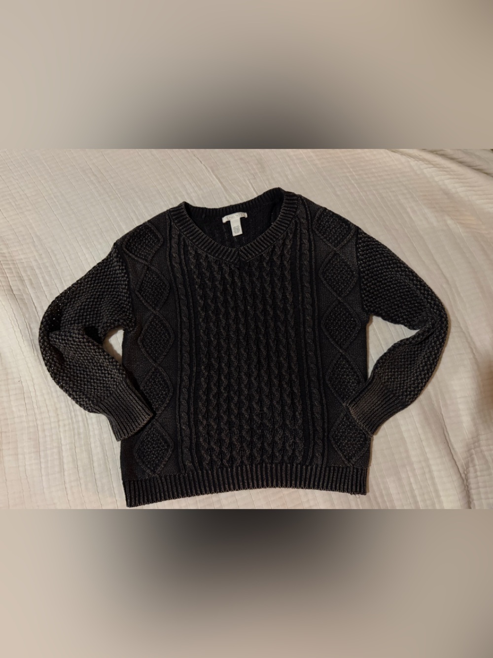 Full Tilt Tilly’s Black Cable Knit Crewneck Sweater XL